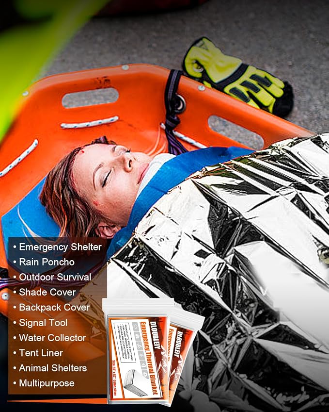 10-Pack Emergency Thermal Blankets, Heavy Duty Mylar Space Blanket - Image 5