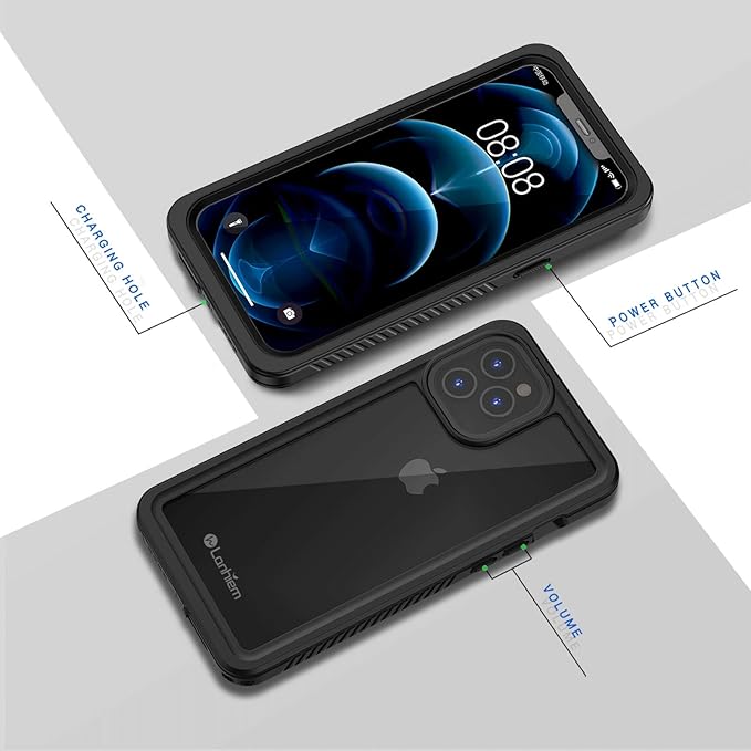 Lanhiem for iPhone 12 Case, Waterproof Dustproof Shockproof Case - Image 6