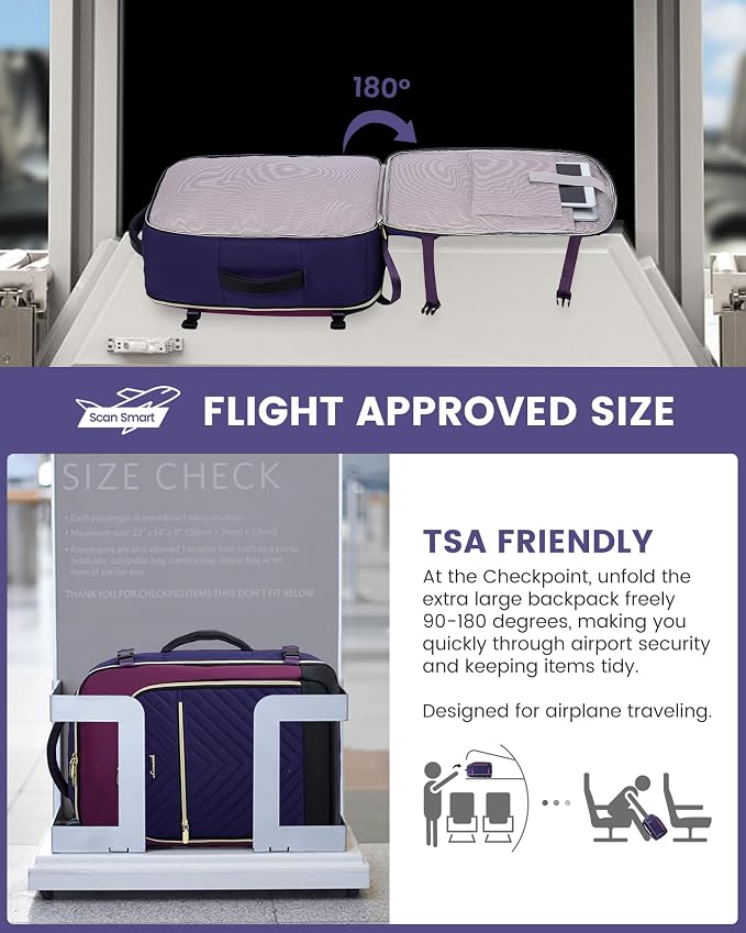 LOVEVOOK Large Travel Backpack for Women, TSA Carry on Backpack for Airplanes - Image 2