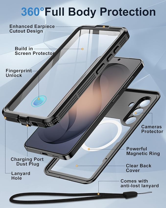 for Samsung Galaxy S26+ Plus Waterproof Case, Magnetic Heavy Duty Military - Image 5