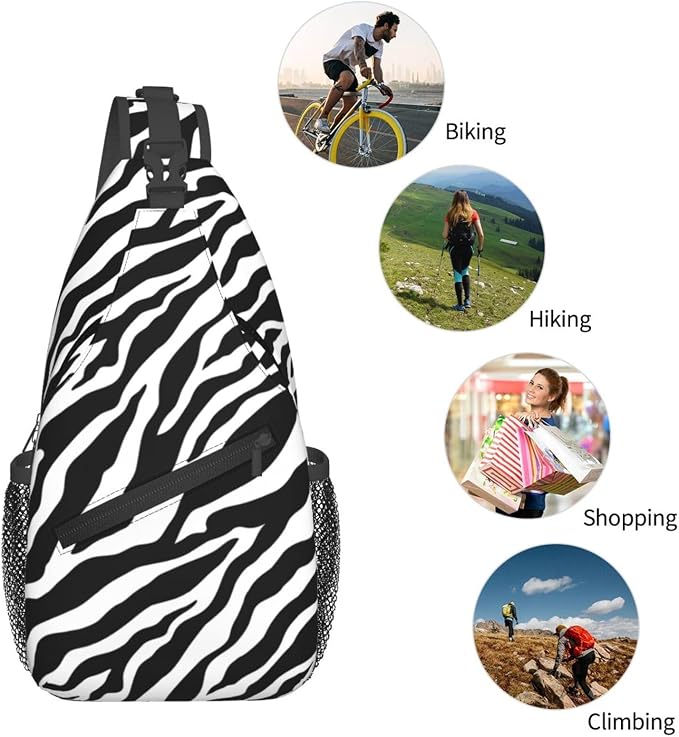 Animal Zebra Print Sling Bag For Women Men Fashion Backpack Crossbody Shoulder - Image 6