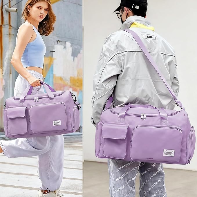 Suruid Gym Bag for Women Men, Travel Duffle Bag Large Capacity Carry On - Image 6