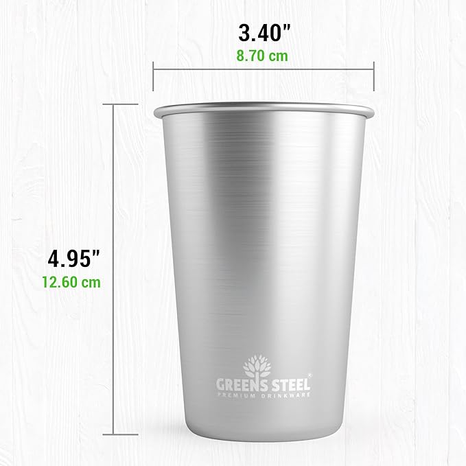 Greens Steel #1 Premium Stainless Steel Cup, 16 oz Pint Cups Premium Metal Cups - Image 4