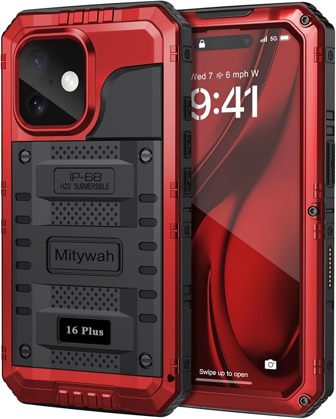 Mitywah Waterproof Case for iPhone 16 Plus, Shockproof Heavy Duty Case by Mitywah