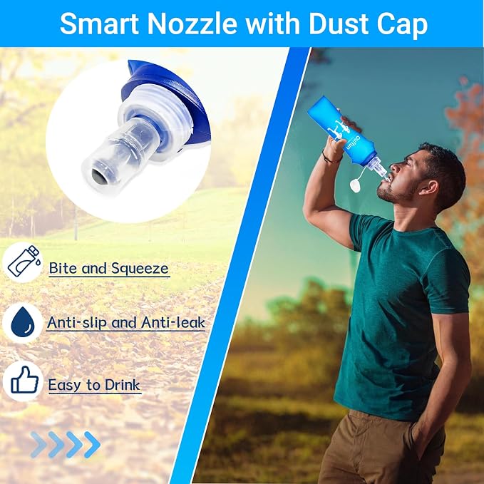 2 Pack Soft Water Bottle, TPU Collapsible Flask Foldable Bottles - Image 3