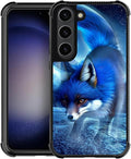 for Samsung Galaxy S23 Case, Snowy Mountain Fox Lake Pattern Graphic Design by FKBRCL4U