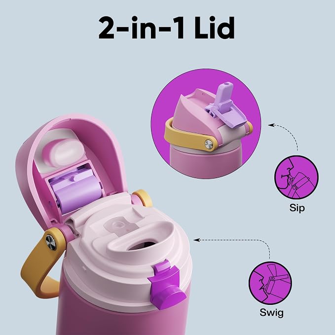 Insulated Water Bottle with Straw - Image 3