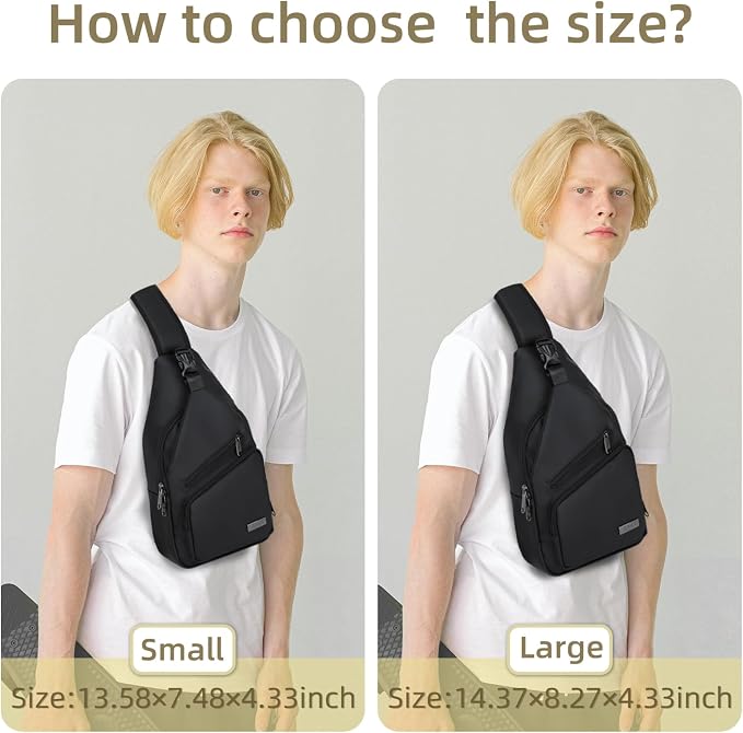 AMJ Crossbody Sling Bag Men Women, Casual Shoulder Backpack, Chest Daypack - Image 7