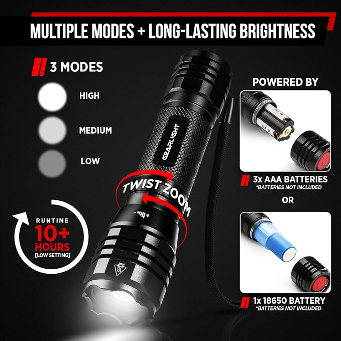 GearLight S1050 LED Flashlight High Lumens - Image 3
