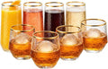48 Pack Ribbed Stemless Champagne Flutes Gold Rim – 24 9oz Mimosa Glasses & 24 by Oojami