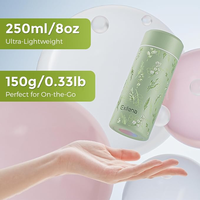 【Upgraded】Exllena Small Insulated Water Bottle 8 oz/250ml– Mini Insulated Water - Image 2