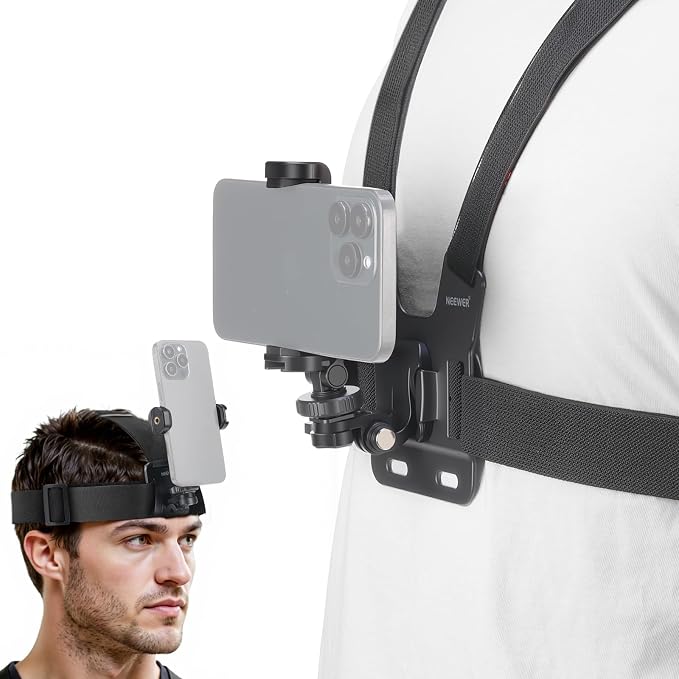 NEEWER Mobile Phone Chest Mount Head Strap Mount, Quick Release POV Vlog by Neewer