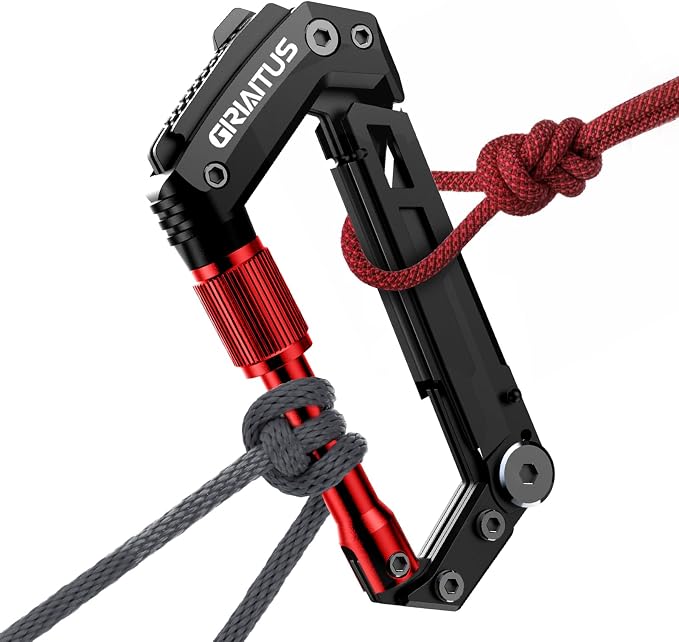 Carabiner Multitool with Pocket Knives, EDC Carabiners, Serrated Knife - Image 9