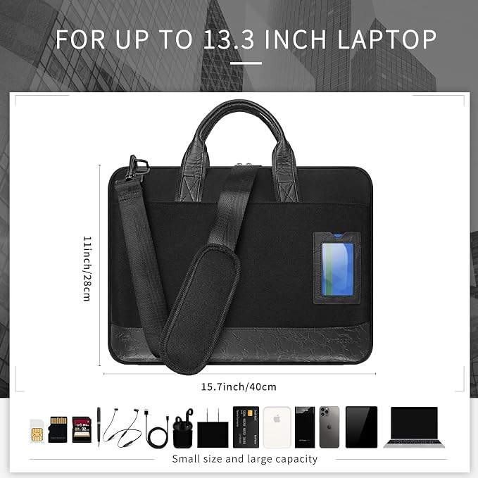 Simpolor 13.3’’ Laptop Case Sleeve, Electronic Organizer Waterproof Laptop Bag - Image 2