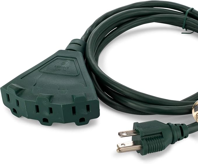 Holiday Lighting Outlet 6-Foot Green Extension Cord, 3-Prong Indoor & Outdoor - Image 2