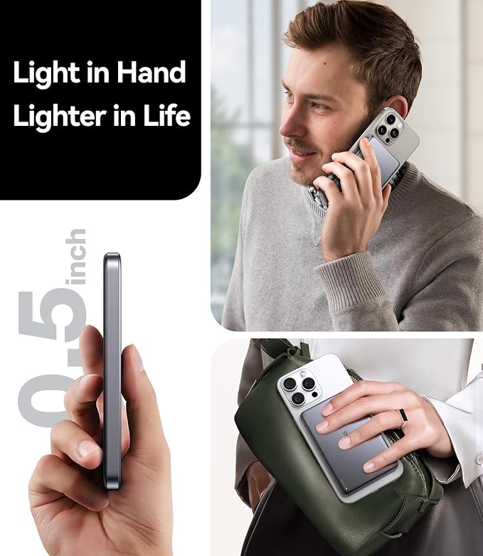 TORRAS MiniMag Power Bank, Ultra-Slim 10, 000mAh Magnetic Wireless Portable - Image 8