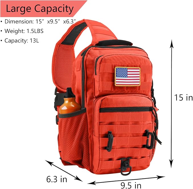 Rover Sling Pack Tactical Shoulder Sling Bag Backpack - Image 2