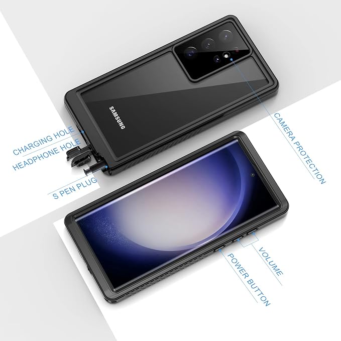 Lanhiem for Samsung S23 Ultra Phone Case, IP68 Waterproof Dustproof, Built-in - Image 6