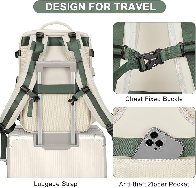 coofay Large Travel Backpack For Women Men Airline Approved Carry On Backpack - Image 8