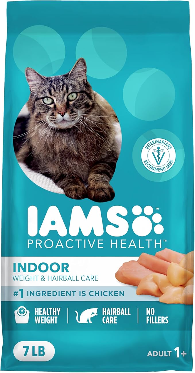 IAMS Proactive Health Dry Cat Food, Indoor Weight and Hairball Care Cat Food by IAMS