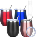 12oz/4 Pack Wine Tumbler Glasses by YEBTSLife