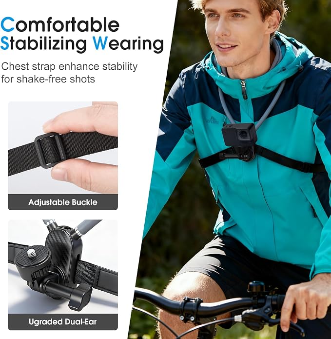 Camera Phone Chest Mount for GoPro, Adjustable Strap Chest POV Phone Holder - Image 2