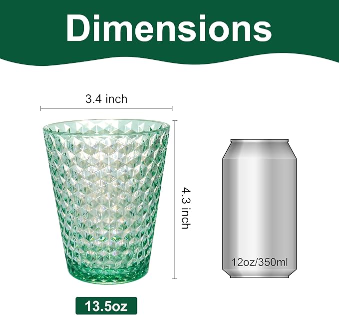 Lily's Home Unbreakable Premium Drinking Glasses Set of 4, Plastic Cups - Image 2