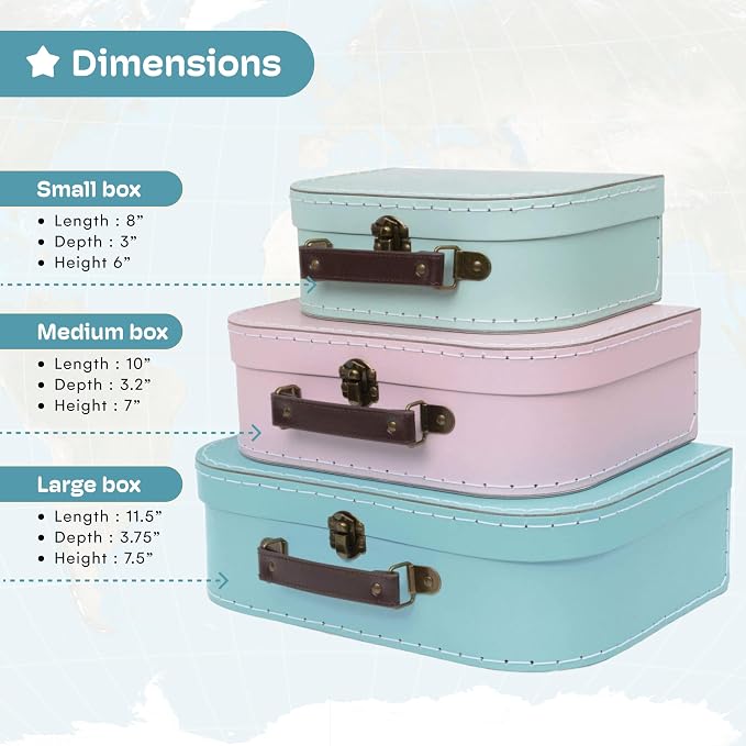 Jewelkeeper Paperboard Suitcases - Image 3