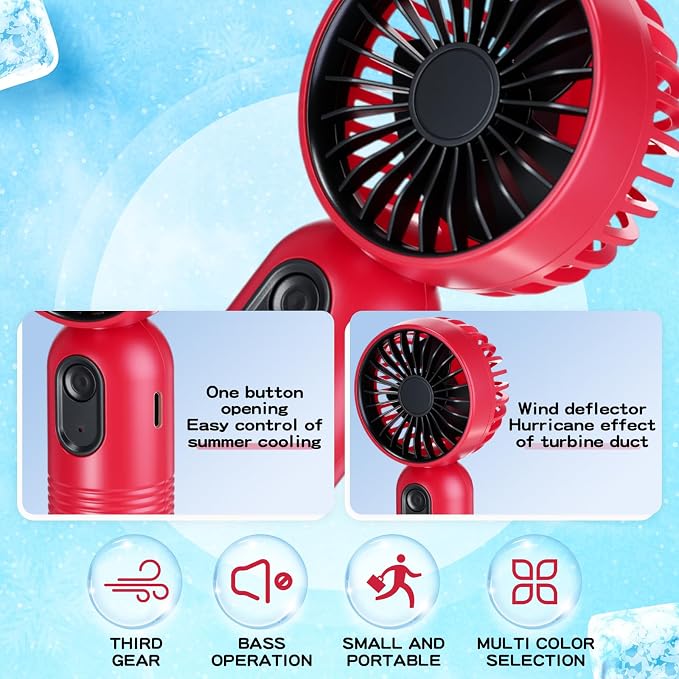 Rossesay 6 Pcs Mini Portable Fan Bulk Cute Handheld Lightweight Small Little - Image 3