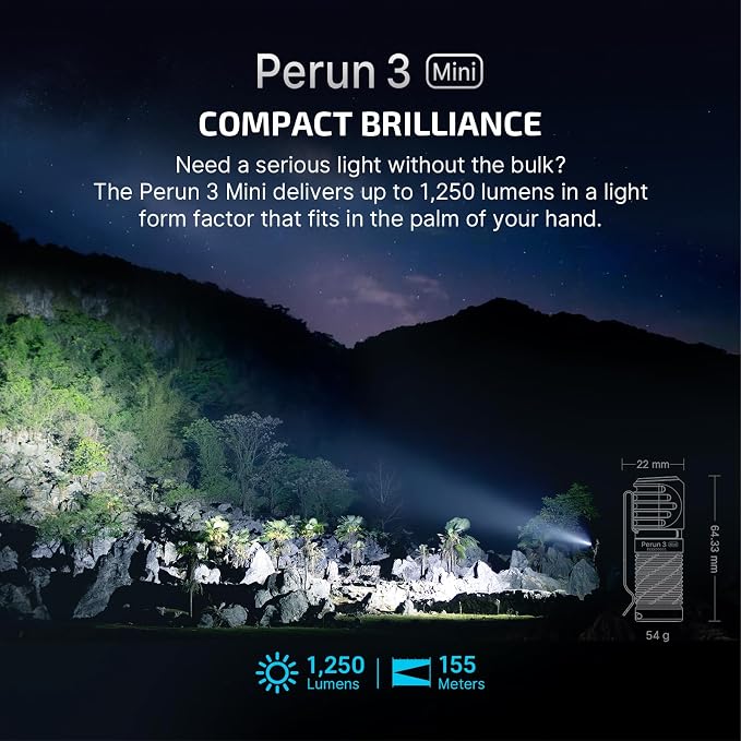 OLIGHT Perun 3 Mini Premium Headlamp 1250 Lumens Flashlight - Image 2