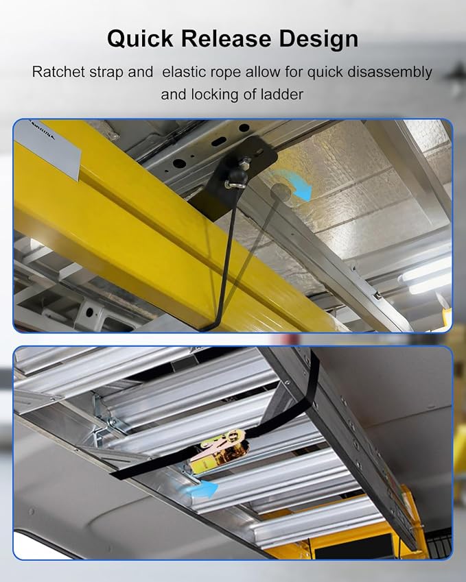 Van Interior Ladder Storage Holder, Adjustable Internal Ladder Rack Fit - Image 7