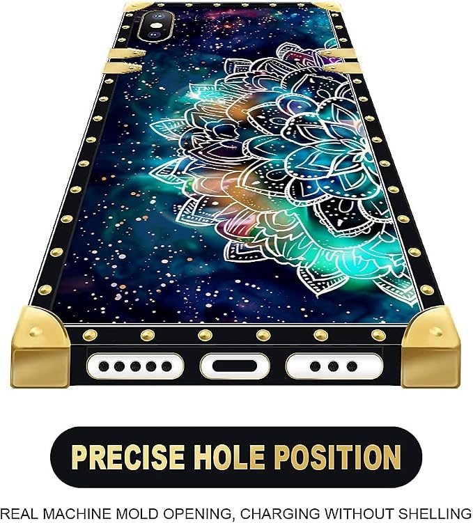 Compatible with iPhone XR Case, Starry Sky Colourful Mandala Luxury Golden - Image 5