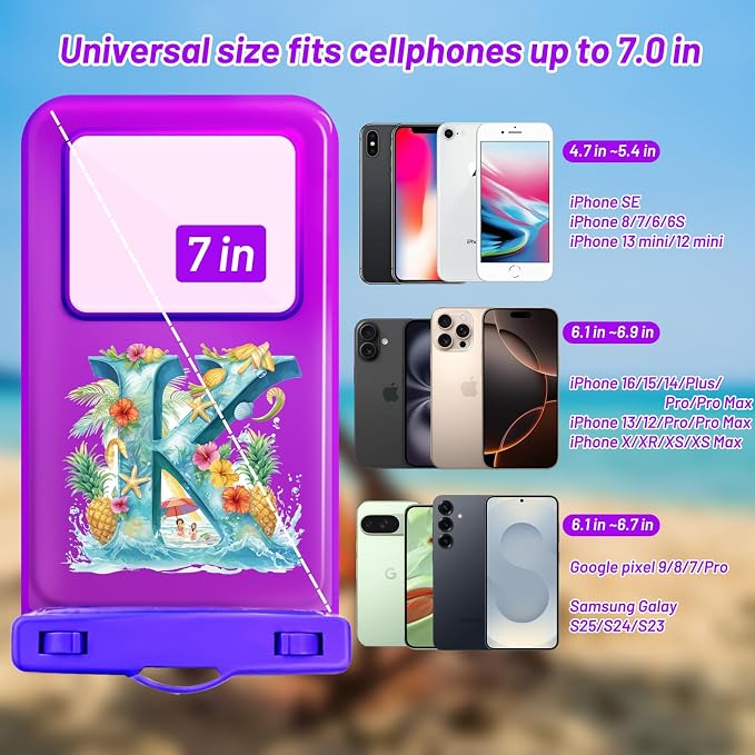 Personalized Initial Waterproof Phone Pouch Case - Image 2