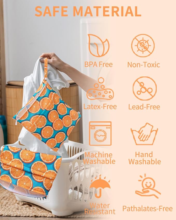 babygoal Wet Dry Bags for Baby Cloth Diapers, Washable Travel Bags, Gym Bag for - Image 6