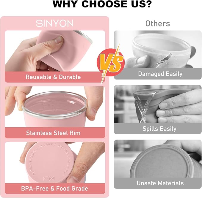 Collapsible Travel Cup, BPA-Free Reusable Water Cup, Lightweight Drinking Cups - Image 3