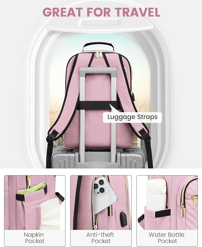 LOVEVOOK Laptop Backpack Purse for Women, Work Travel Computer Bags, College - Image 4