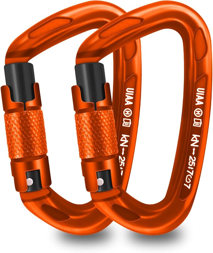 UIAA Certified Professional Heavy Duty Large Locking Carabiner Clips Climbing by AINIKEY