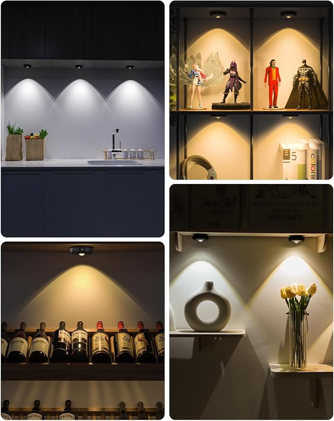 WILLED Puck Lights with Remote Control, Rechargeable Under Cabinet Lights - Image 3