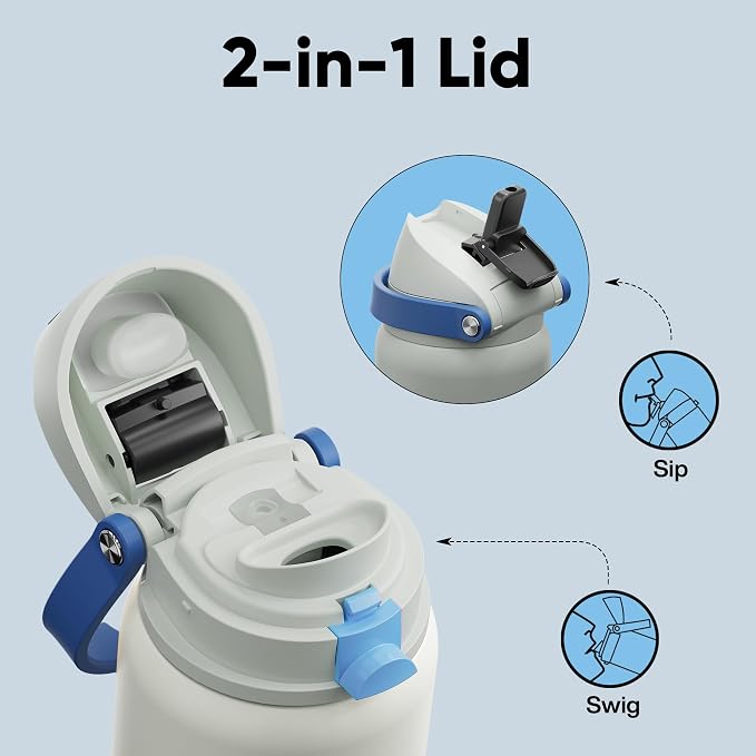 Insulated Water Bottle with Straw - Image 3