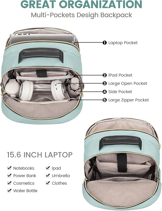 LOVEVOOK Laptop Backpack Purse for Women, Work Travel Computer Bags, College - Image 3