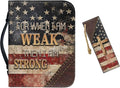 XL Bible Cover Case for Women Men Amercan Flag and Cross PU Leather Bible Case by Unknown