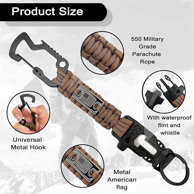 DDOUT Heavy Duty Paracord Lanyard 550 Paracord Braided Keychain - Image 4