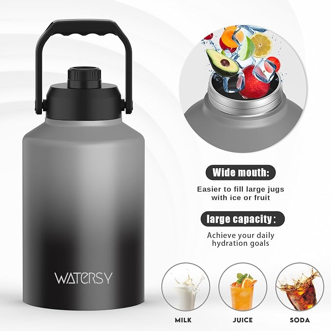 WATERSY 1 Gallon Water Bottle Insulated, BPA Free&Leak Proof, 128oz Stainless - Image 5