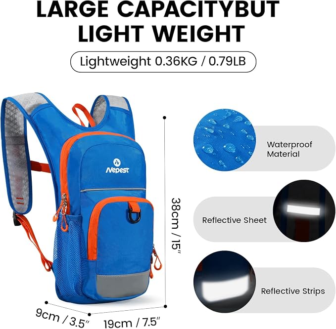 Nepest Kids Hydration Backpack, Mini Water Backpack - Image 4