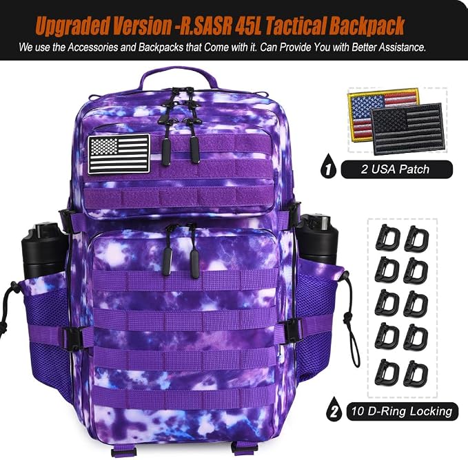 45L Tactical Backpack for Men Women, Military Assault Pack - Image 2