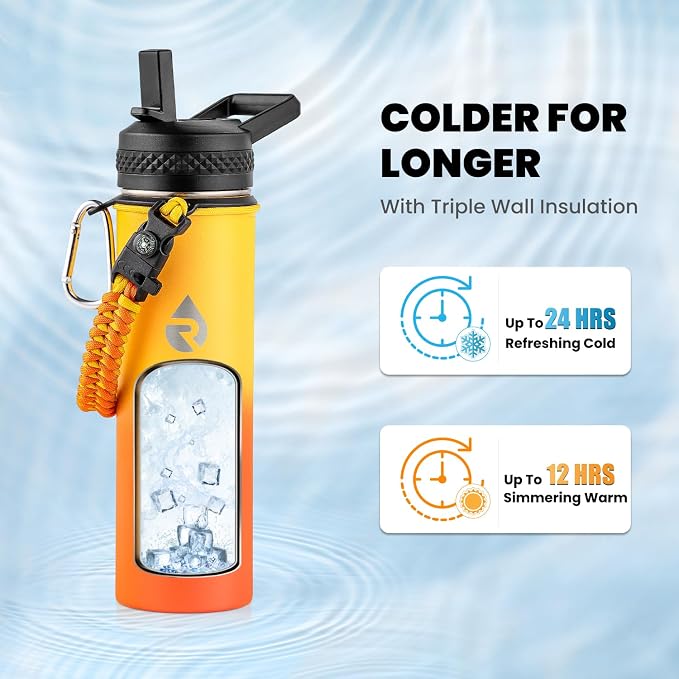 RAYMYLO Insulated Water Bottle 20 oz, Triple Wall Vacuum Stainless Steel - Image 2