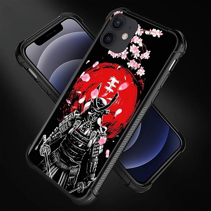 for iPhone 11 Case, Sakura Japanese Samurai Pattern Graphic Design Girl Boy - Image 3