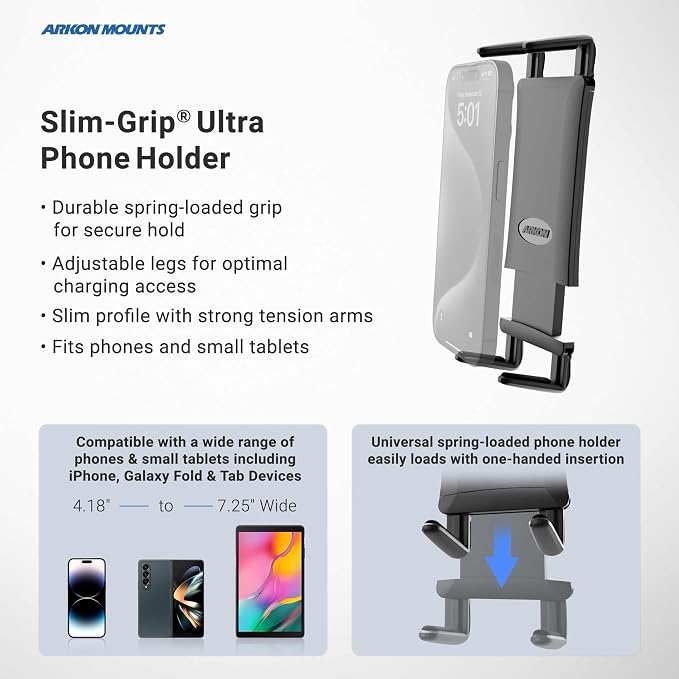 ARKON Mounts Adhesive Phone and Tablet Car and Truck Mount | Universal Phone - Image 3