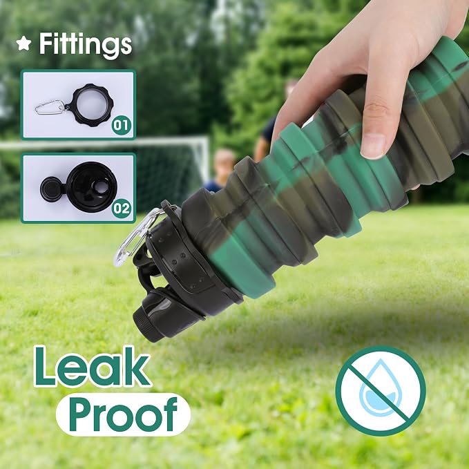 Collapsible Water Bottle for Adults, Reusable Silicone Foldable Water Bottles - Image 4