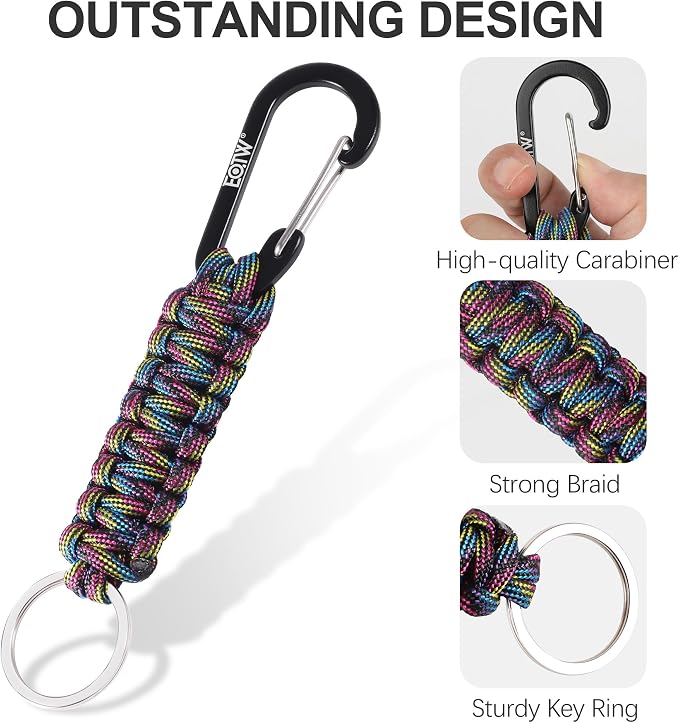 EOTW Paracord Keychain for Men Women Paracord Carabiner Backpack Keychain - Image 3